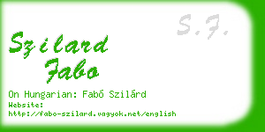 szilard fabo business card